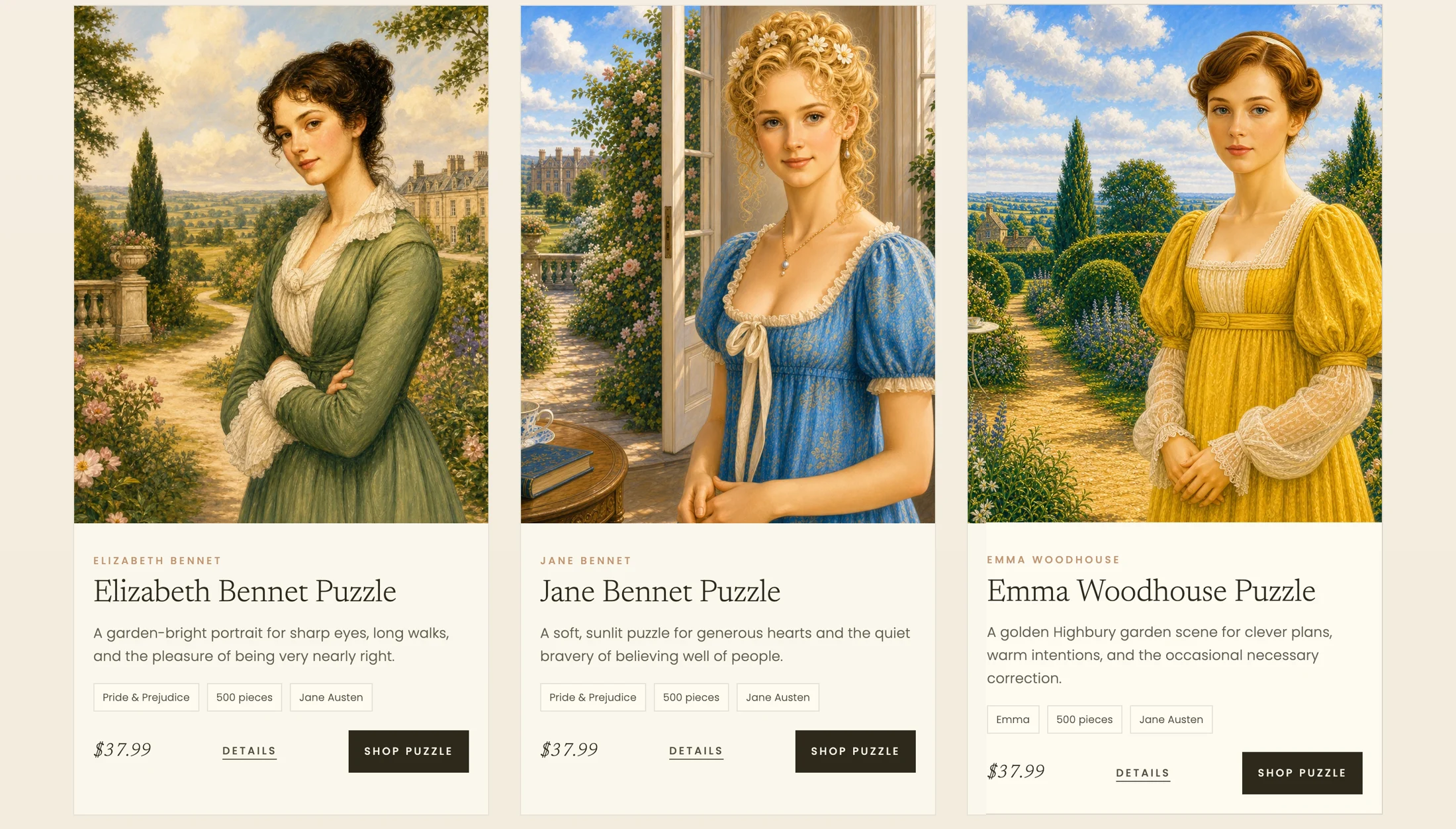 Literary Heroines puzzle product collection