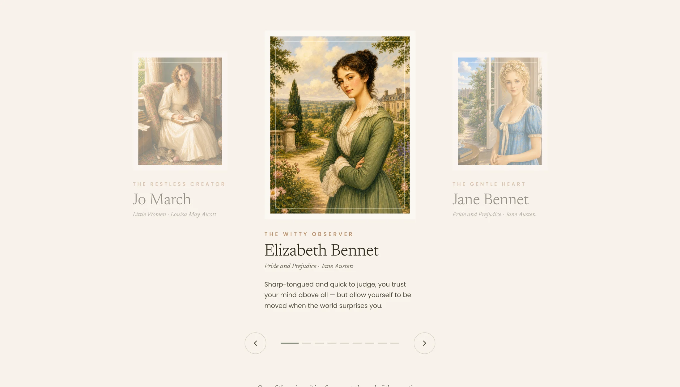 Literary Heroines result carousel featuring Elizabeth Bennet
