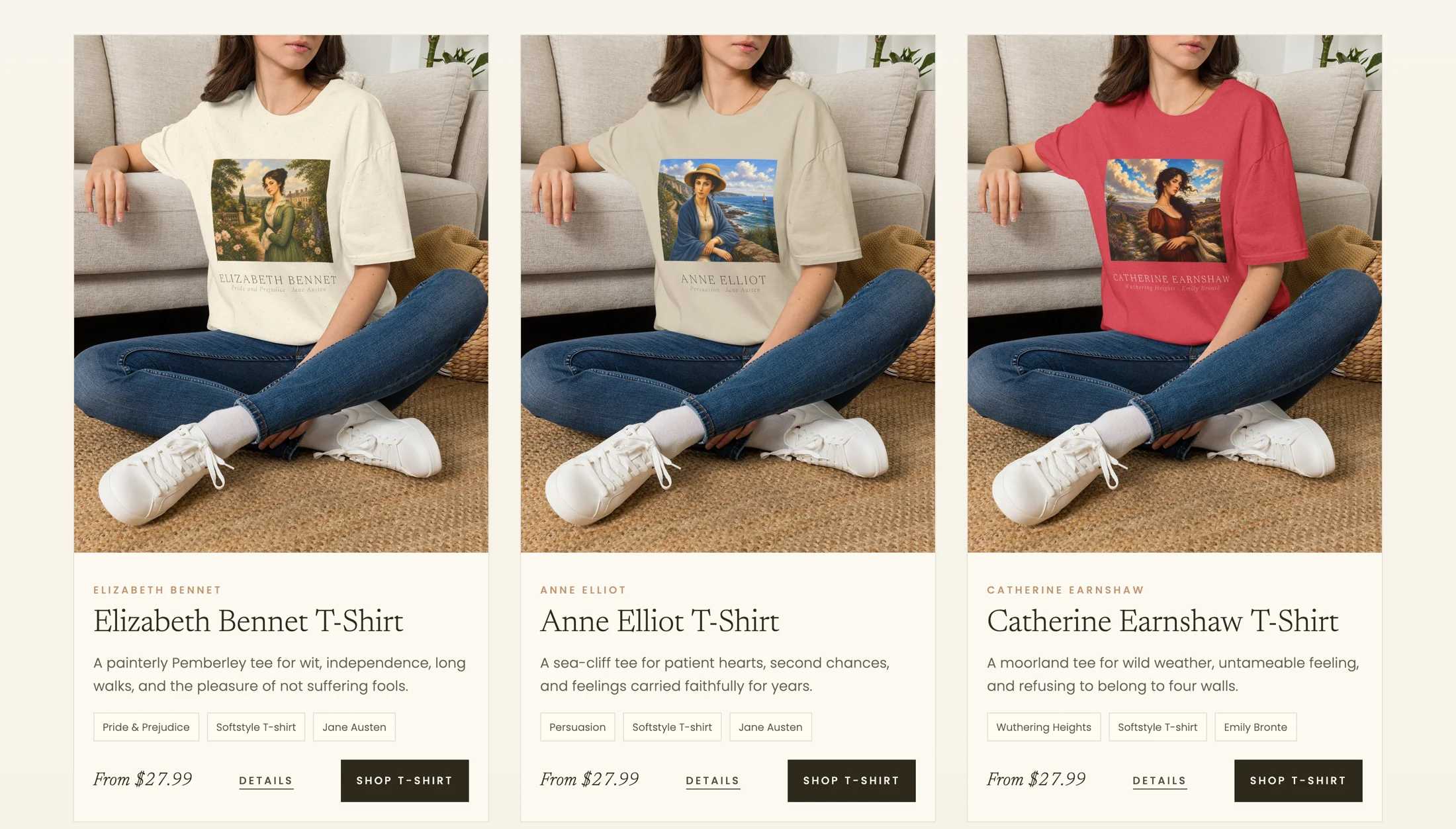 Literary Heroines T-shirt product collection